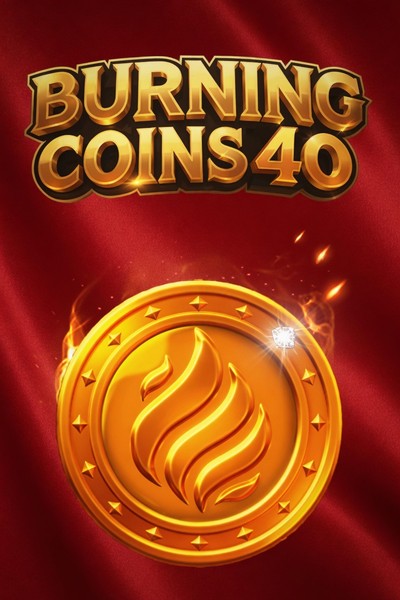 Omslag van de slot Burning Coins 40 in de Kingmaker Casino-lobby